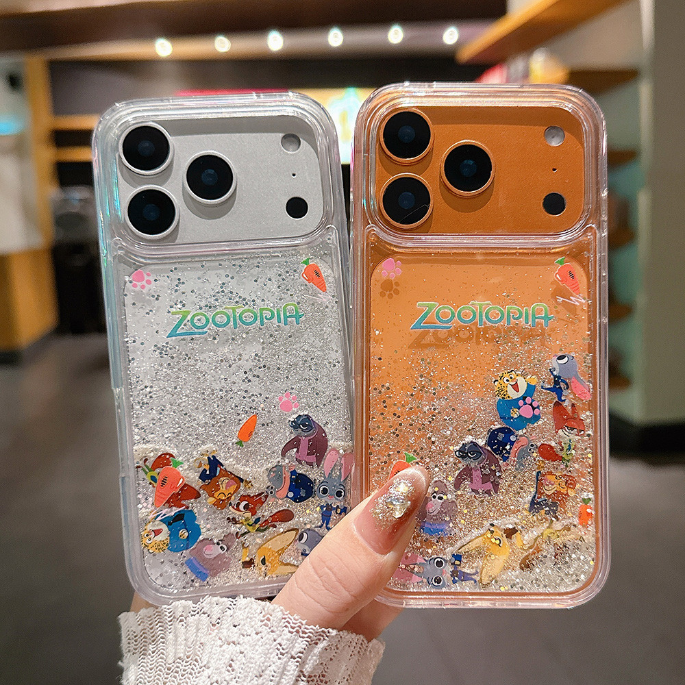 Phim Động Vật Trượt Cát Trôi Acrylic Ốp Lưng Điện Thoại iPhone 17 Pro Max 16 15 14 13 12 Vỏ Bảo Vệ Chống Sốc