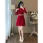 CS053 - VÁY THIẾT KẾ MÀU ĐỎ KÈM THẮT LƯNG