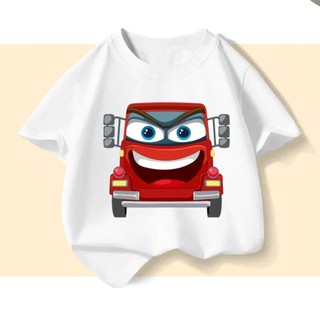 Áo thun in hình ô tô dành cho bé trai, thoải mái, mềm mại, thân thiện với da, thích hợp cho các hoạt động ngoài trời