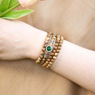 Vòng Gỗ Trầm Hương 108 Hạt mix Minh Nguyệt - Trầm Hương Yên Lộc