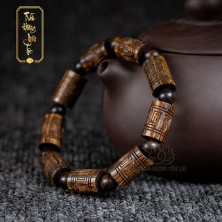 Vòng Gỗ Trầm Sánh Chìm Khắc Họa Tiết, Đồ Gỗ Tự Làm