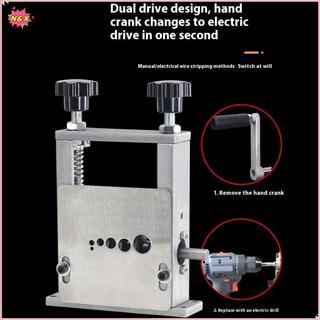 Máy tuốt dây thủ công N & X với 6 kênh 5 lưỡi Dụng cụ gọt vỏ dây khung kim loại di động để tái chế đồng phế liệu 3-17mm.
