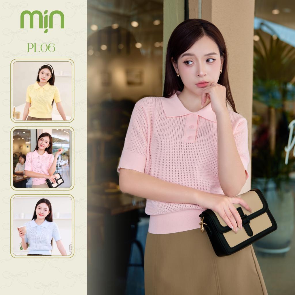 Áo len polo nữ dệt lưới cao cấp PL06 MỊN cổ bẻ thanh lịch, form ôm nhẹ dễ phối đồ