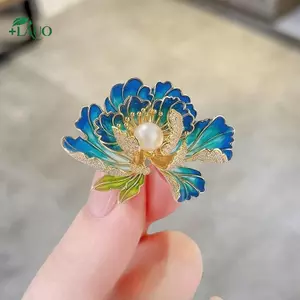 Springevenstar Thanh Lịch Tinh Tế Cao Cấp Hoa Mẫu Đơn Ngọc Trai Men Trâm Thời Trang Sang Trọng Quần Áo Phụ Kiện Áo Khoác Chân Corsage Ngày Lễ Quà Tặng Springevenstar
