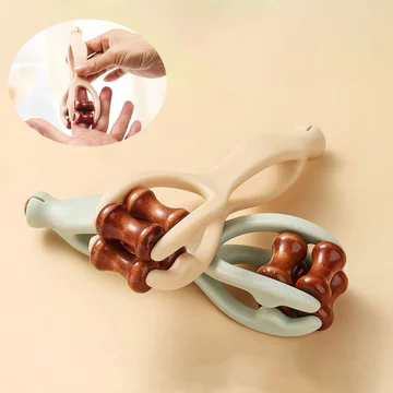 Mới Máy Mát Xa Ngón Tay Gỗ Chắc Chắn Con Lăn Massage Kẹp Tay Khớp Cạnh Tốt Kinh Tuyến Massage Cạo Ngón Tay Con Lăn Massage