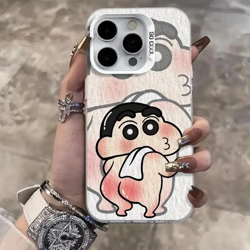 Ốp lưng chống sốc Crayon Shin-chan, thiết kế hoạt hình độc đáo phong cách vui nhộ Tương thích iPhone 17/16/15/14/13/12/1