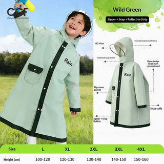 Áo mưa trẻ em có mũ trùm đầu plus-Sized Schoolbag Thiết kế kéo dài không thấm nước