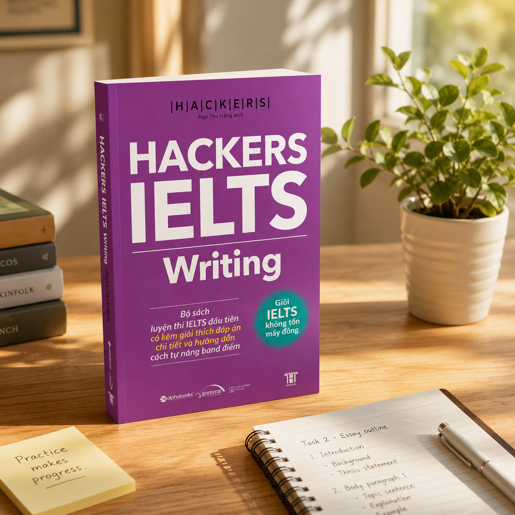 Sách - HACKERS IELTS Writing (Kèm Giải Thích Đáp Án Chi Tiết Và Hướng Dẫn Tự Nâng Band Điểm) (Gamma)