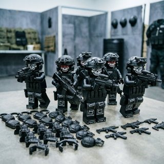 SWAT Quân Đội Khối Xây Dựng Bộ Đồ Chơi ABS Mini Nhân Vật Trẻ Em Chiến Thuật Chơi Mô Hình Hình