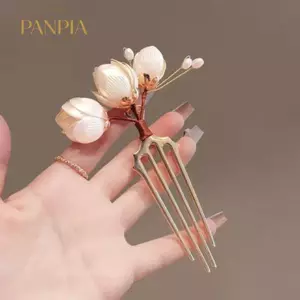 PNPIA- 1 Cái Dự Tiệc Kẹp Tóc Phụ Kiện Tóc Hoa Retro Thanh Lịch Hợp Kim Vàng Kẹp Tóc Hoàn Hảo Để Uốn Tóc Hoặc Tóc Thẳng