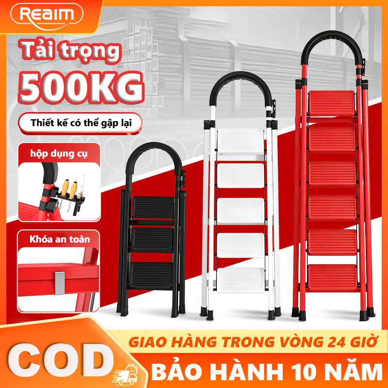 Thang Chữ A Thang Gấp Gọn  Thép Chịu Lực 3-8 Bậc Chống ẩm và chống gỉ Tải Trọng 500kg