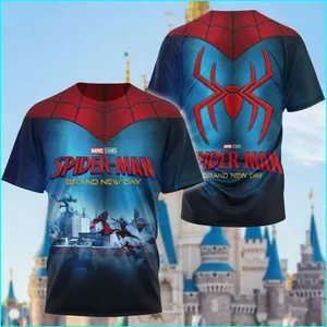 SY3 2026 Người Nhện Thương Hiệu Ngày Mới Tee 3D In Hình Áo Thun Disneyland Peter Parker cosplay Vải YS3