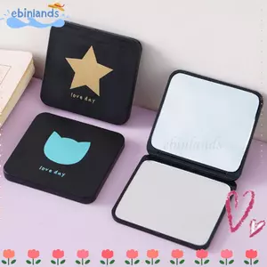 Gương trang điểm EBINLANDS, Gương mỹ phẩm bỏ túi nhỏ gọn di động, Gương cầm tay du lịch hai mặt vuông Mini