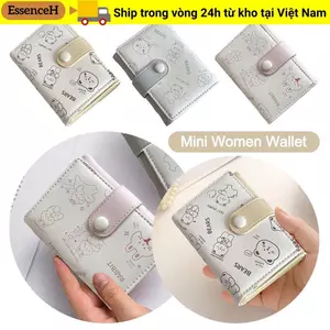 Ví nữ Mini ESSENCEH, Hộp đựng thẻ tín dụng nhẹ PU, Túi đựng tiền in hoạt hình