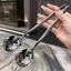 QIUWU Thìa Inox Tay Cầm Dài Hàn Quốc Bộ Đồ Ăn Thiên Khuấy Thìa Đá Muỗng Bữa Ăn Gia Đình Muỗng Ăn Tối.