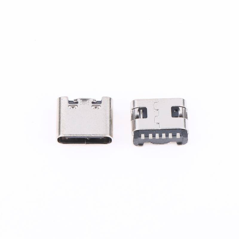 JCSYFAC 10 / 20 Cái 6 Pin Type-C Soet USB Cổng Kết Nối Loại C Nữ Cổng Sạc Ja PCB Hàn SMD SMT DIY Sửa Chữa Loại C Adapter Mới