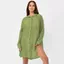 CQCJ Beach Bikini Cover-up, Đầm dài nút quá khổ màu trơn, Áo sơ mi dài tay Boho Trang phục kỳ nghỉ