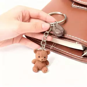 AqToCna Dễ Thương Ba Chiều Gấu Nhỏ Mặt Dây Chuyền Móc Khóa Cá Tính Túi Quyến Rũ Hoạt Hình Động Vật Bapa Treo Mảnh Accessorie AqToCna