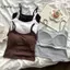 LUImo Casual Nữ Màu Trơn Spaghetti Dây Camisole Có Miếng Lót Ngực Cho Trang Phục Hàng Ngày SBS