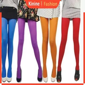 KIN Nữ Màu Trơn Full Chân Quần Tất Màu Sắc Sống Động Opaque Quần Thời Trang Hàng Dệt Kim