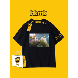 Bkmk High Street Loose Top Áo thun ngắn tay hợp thời trang Quần áo in hình ngộ nghĩnh Mùa hè Thiết kế nam Sense 0519
