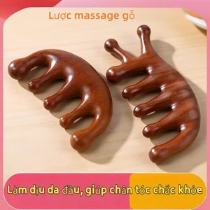 【🔥Bán chạy Tháng 7】Lược Gỗ Nguyên chất: Massage đầu & Gua Sha toàn thân, lưu thông máu, giảm mệt mỏi hiệu quả!