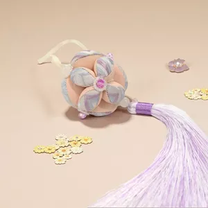 Quảng Tây Châu Phi Mạnh Thổ Cẩm Handmade Hydrangea 4cm Phong Cách Dân Tộc Phong Cách Trung Hoa Lưu Niệm Tua Rua Mặt Dây Chuyền Nhiều Màu Tùy Chọn