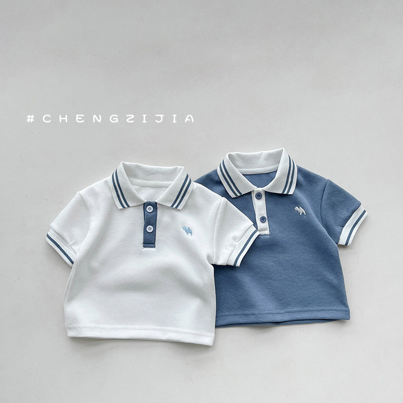 Bộ Bé Trai Đồ Bộ Bé Trai Áo Polo Quần Short Cotton Mềm Mát Phong Cách Hàn Quốc Chengzi Nuggap