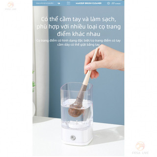 Bàn Chải Trang Điểm Tự Động Bụi Điện Làm Đẹp Trứng Bột Puff Powder Cleaner Bàn Chải Hộp Bảo Quản Hoàn Thiện Xô Lười Hiện Vật