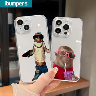 Ốp điện thoại Ibumpers Họa tiết khỉ ngộ nghĩnh Họa tiết thẩm mỹ dễ thương Vỏ mềm trong suốt Vỏ chống sốc cao cấp cho iPhone 11 12 13 14 15 16 17 Pro Max IP 7 8 Plus Iphon X XS XR Xs max