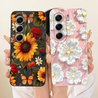 Ốp Bảo Vệ Camera Cho Tecno Camon 40 Pro 4G CM6 / Camon 40 Pro 5G CM7 Ốp Lưng Thời Trang Không Gian Hoa Silicon Mềm TPU Vỏ