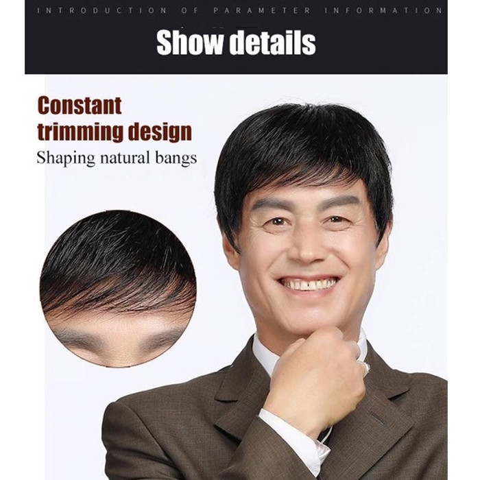 Tóc giả ngắn cho nam trung niên và lớn tuổi/Tóc giả nam / Tóc giả nam nguyên đầu / Tóc giả cho nam giới trung niên và cao tuổi / Tóc giả cho các ông bố/tóc giả nam ngắn