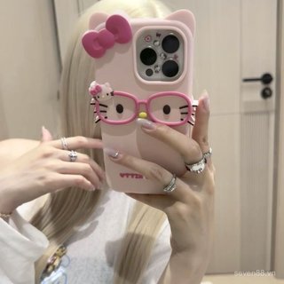 Ốp Điện Thoại Thích Hợp Cho iPhone 11 12 13 14 15 16 17 Pro max Plus Air Kính Silicon Dễ Thương Mèo kitty Chống Sốc Vỏ Bảo Vệ Chống Sốc Bao Gồm Tất Cả JMWL
