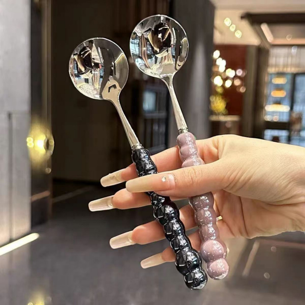 Thìa Ăn Cao Cấp Inox Thiết Kế Ngọc Trai Sang Trọng, Vệ Sinh Nhanh Gọn