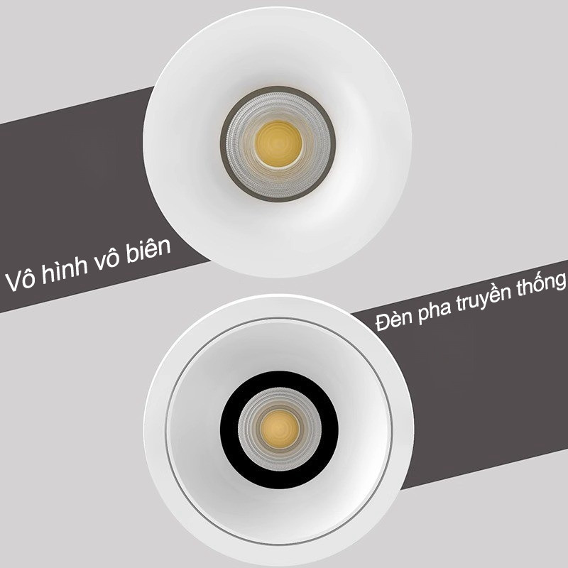 Đèn LED Âm Trần Spotlight Chống Chói 12W - Chip COB 3 Màu Ánh Sáng, Chất Lượng Cao, Lỗ Khoét 75mm