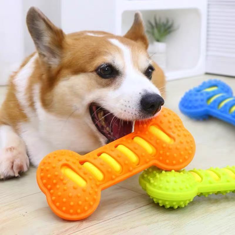 Đồ chơi cho chó Hai lớp chống cắn xương cao su răng hàm Golden Retriever Edge Shepherd Chó lớn Tự làm giảm sự nhàm chán Đồ chơi âm thanh thú cưng
