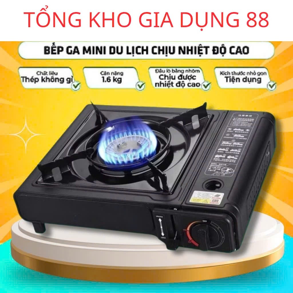 Bếp Ga Mini Du Lịch Chống Cháy Nổ, Chống Gió Công Suất Lớn, Chất Liệu Thép Không Gỉ ( Hàng Loại 1)