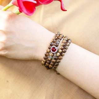 Vòng Gỗ Trầm Hương 108 Hạt mix Minh Nguyệt - Trầm Hương Yên Lộc