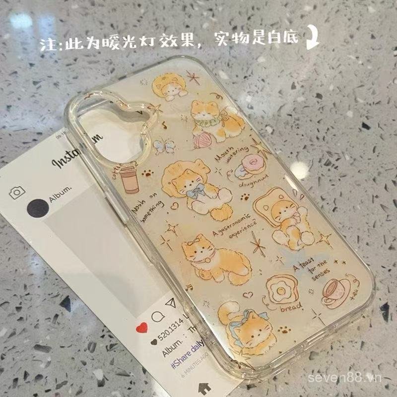 Ốp Điện Thoại Thích Hợp Cho iPhone 7 8 X XS XR XSMAX 11 12 13 14 15 16 17 Pro max Plus Air Taiyaki Cat Stand Vỏ Bảo Vệ Chống Sốc Bao Gồm Tất Cả 7W6E