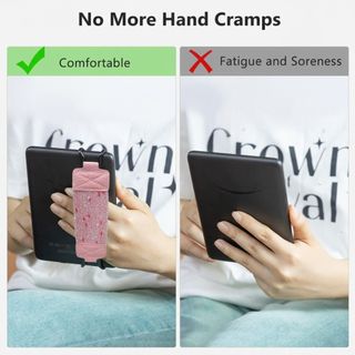 Dây đeo tay máy tính bảng STABFOAM, Giá đỡ đọc sách bằng da PU chống trượt, Thắt lưng cố định lấp lánh di động đàn hồi thời trang cho Kindle / Kobo / Voyaga / / Máy tính bảng sách điện tử 6-8 "
