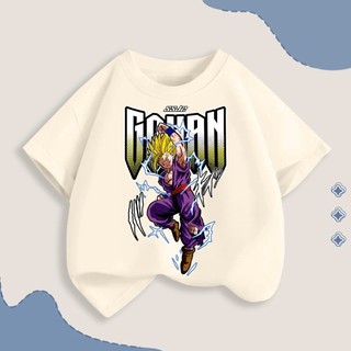 Áo thun ngắn tay thoải mái, thân thiện với da, in hình nhân vật Gohan trong Dragon Ball dành cho bé trai, một mặt
