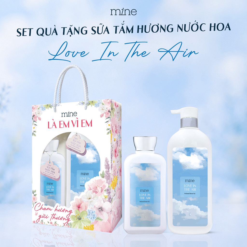 [SET QUÀ TẶNG] Sữa Tắm Hương Nước Hoa Mine Perfumed Showergel Thơm Quyến Rũ Hỗ Trợ Dưỡng Ẩm Và Dưỡng Sáng Da 470g & 750g