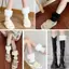Springevenstar Thu Đông Ngắn Lật Sang Trọng Nhiệt Sos Boot Nữ Spice Girl Jk Gió Dệt Kim Len Legging Chân Bao Springevenstar