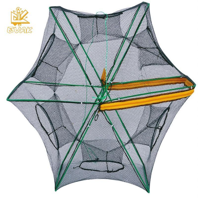 Alittlesetrtu Lưới 6 Lỗ Cho Lưới Câu Cá / Câu Chuyện / Lồng Gấp Crayfish Catcher Đúc / Lưới Cá Cua / Tôm Crayfish / Tôm / Smel / Bẫy Eels VN