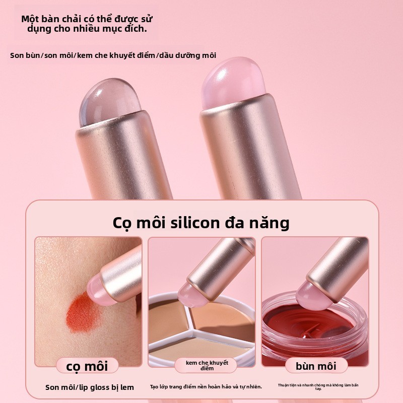 Cọ môi silicone mới có nắp - 【Dễ vệ sinh cực kỳ】, dùng cho son kem/lỏng, cọ trang điểm đa năng & tiện lợi