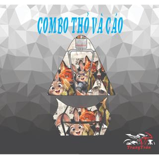COMBO TEM DÁN NHỰA THỎ VÀ CÁO