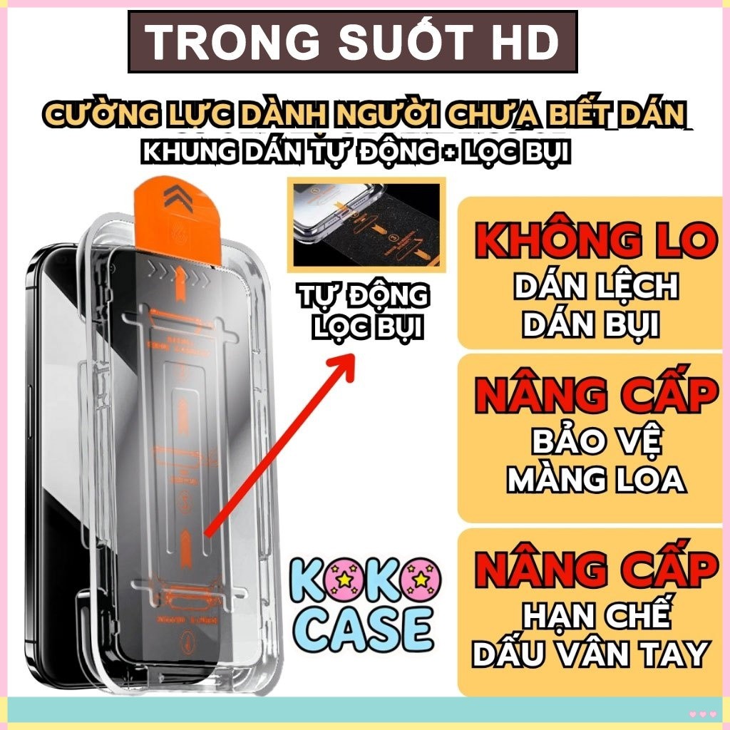 Kính Cường Lực OPPO khung tự dính Độ nét cao Cho OPPO A32 A33 A53 A53S A55 AX5S A7 AX7 A12 Reno3 F15 F17