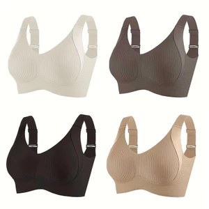 Áo ngực vải lụa nữ, thiết kế liền mạch, cốc cố định không dây, giảm kích thước ngực lớn, hỗ trợ các bộ phận nách ngăn ngừa chảy xệ và được trang bị khung hỗ trợ mềm.