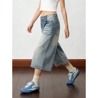 Quần short denim nam ESEA thương hiệu thời trang Mỹ đường phố cao cấp phong cách trung tính chất lượng cao