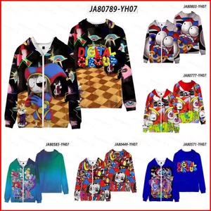 YB1 Tuyệt Vời Kỹ Thuật Số Xiếc Áo Dài Tay 3D Cosplay Pomni Unisex Top Thời Trang Áo Khoác Ngoài Plus Kích Thước